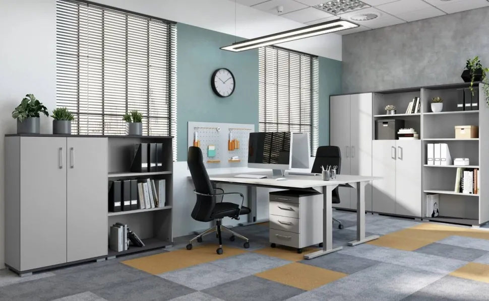 GERMANIA GW-Profi 2.0 Hoogteverstelbaar Bureau Rechthoekig Melamine Grijs 1.800 x 800 x 750 mm