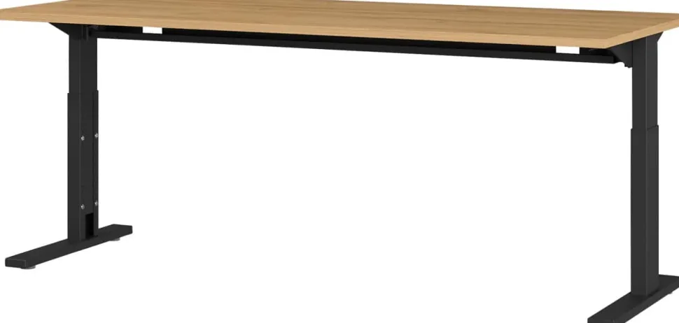 GERMANIA GW-Profi 2.0 Hoogteverstelbaar Bureau Rechthoekig Eiken Melamine Zwart 1.800 x 800 x 750 mm
