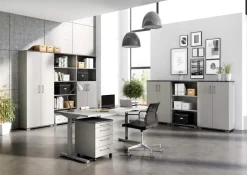 GERMANIA GW-Profi 2.0 Hoogteverstelbaar Bureau Rechthoekig Eiken Melamine Zwart 1.800 x 800 x 750 mm