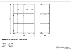 GERMANIA Hangmappenladekast Melamine 2 Planken Afsluitbaar 850 x 400 x 1.200 mm Eiken Lichtbruin