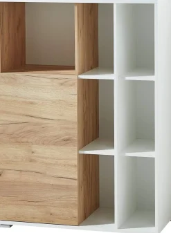 GERMANIA Hangmappenladekast Melamine 2 Planken Afsluitbaar 850 x 400 x 1.200 mm Eiken Lichtbruin