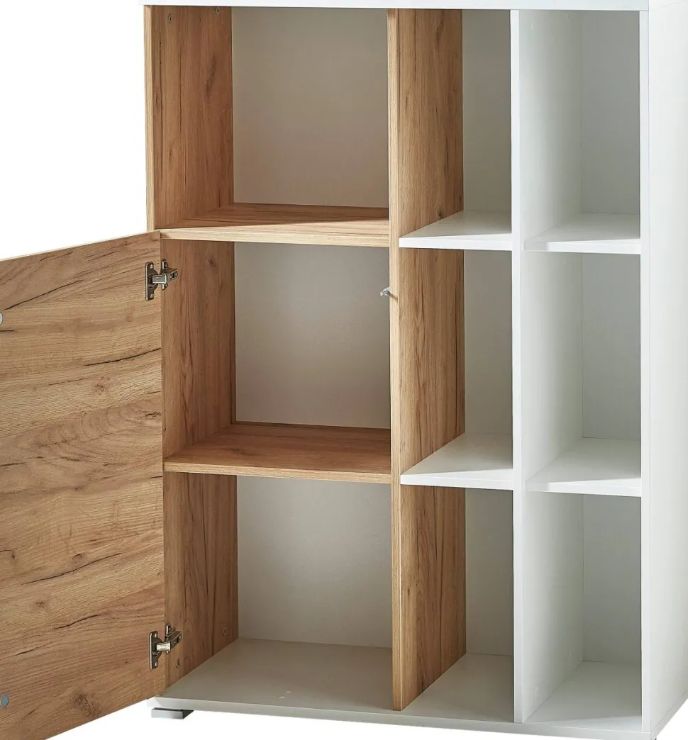 GERMANIA Hangmappenladekast Melamine 2 Planken Afsluitbaar 850 x 400 x 1.200 mm Eiken Lichtbruin