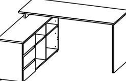 GERMANIA hoekbureau met geïntegreerd dressoir GW-Lissabon 4187-549 donkergrijs, lichtbruin, eiken 146 x 145 x 77 cm