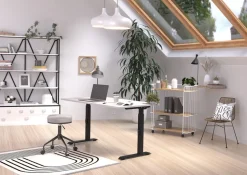 GERMANIA Hoogteverstelbaar Zit-sta-bureau Metaal, spaanplaat Kasjmier, zwart C-Voet 1,200 x 800 x 910 mm