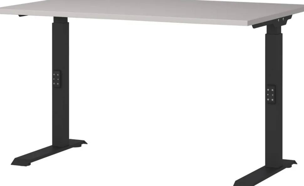 GERMANIA Hoogteverstelbaar Zit-sta-bureau Metaal, spaanplaat Kasjmier, zwart C-Voet 1,200 x 800 x 910 mm