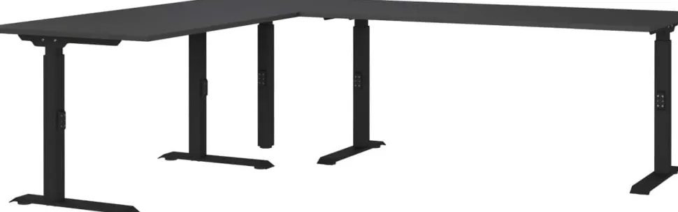GERMANIA Hoogteverstelbaar Hoekbureau Metaal, spaanplaat C-Voet 2,400 x 2,000 x 910 mm
