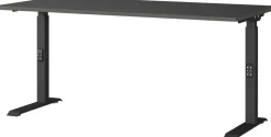 GERMANIA Hoogteverstelbaar Bureau Spaanplaat, metaal Zwart C-Voet 1.600 x 800 x 910 mm