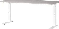 GERMANIA Hoogteverstelbaar Zit-sta-bureau Metaal, spaanplaat Kasjmier, wit C-Voet 1,600 x 800 x 910 mm