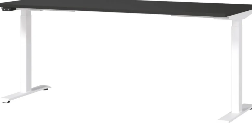 GERMANIA Hoogteverstelbaar Zit-sta-bureau Metaal, spaanplaat Wit T-Voet 1,800 x 800 x 1,200 mm