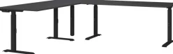 GERMANIA Hoogteverstelbaar Hoekbureau Metaal, spaanplaat C-Voet 2,400 x 2,200 x 910 mm