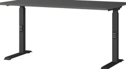 GERMANIA Hoogteverstelbaar Zit-sta-bureau Metaal, spaanplaat Zwart C-Voet 1,400 x 800 x 910 mm