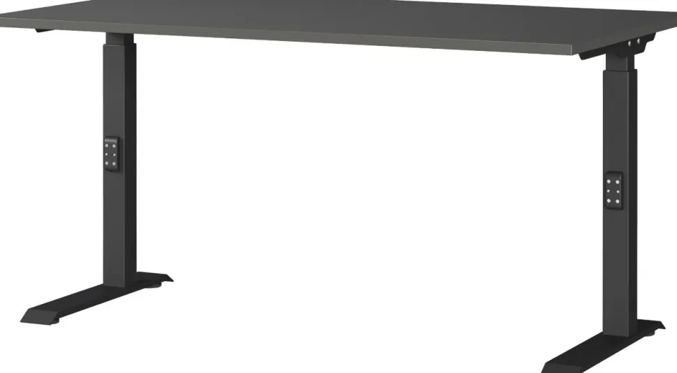GERMANIA Hoogteverstelbaar Zit-sta-bureau Metaal, spaanplaat Zwart C-Voet 1,400 x 800 x 910 mm