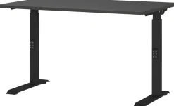 GERMANIA Hoogteverstelbaar Zit-sta-bureau Metaal, spaanplaat Zwart C-Voet 1,200 x 800 x 910 mm
