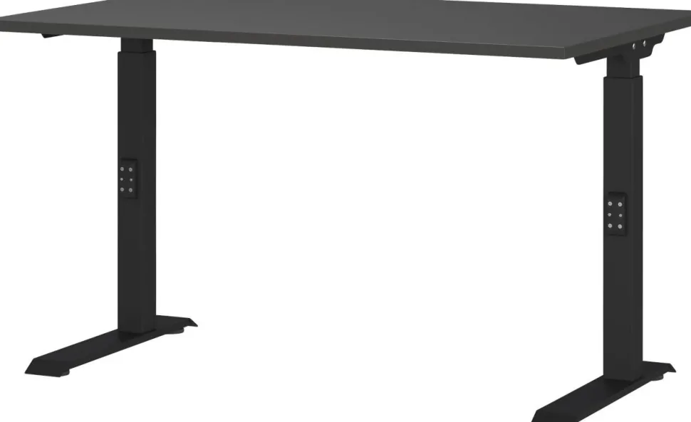GERMANIA Hoogteverstelbaar Zit-sta-bureau Metaal, spaanplaat Zwart C-Voet 1,200 x 800 x 910 mm