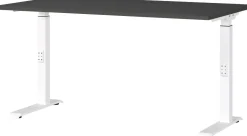 GERMANIA Hoogteverstelbaar Zit-sta-bureau Eiken Metaal, spaanplaat Wit C-Voet 1,400 x 800 x 910 mm