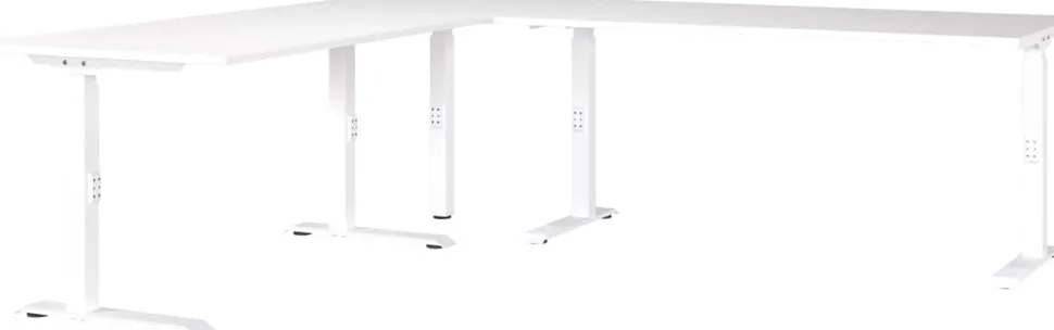 GERMANIA Hoogteverstelbaar Hoekbureau Metaal, spaanplaat Wit C-Voet 2,600 x 2,000 x 910 mm
