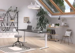 GERMANIA Hoogteverstelbaar Zit-sta-bureau Metaal, spaanplaat Wit C-Voet 1,800 x 800 x 910 mm