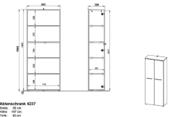 GERMANIA kast Agenda laden 4237-69 lichtgrijs 800 x 400 x 1.970 mm