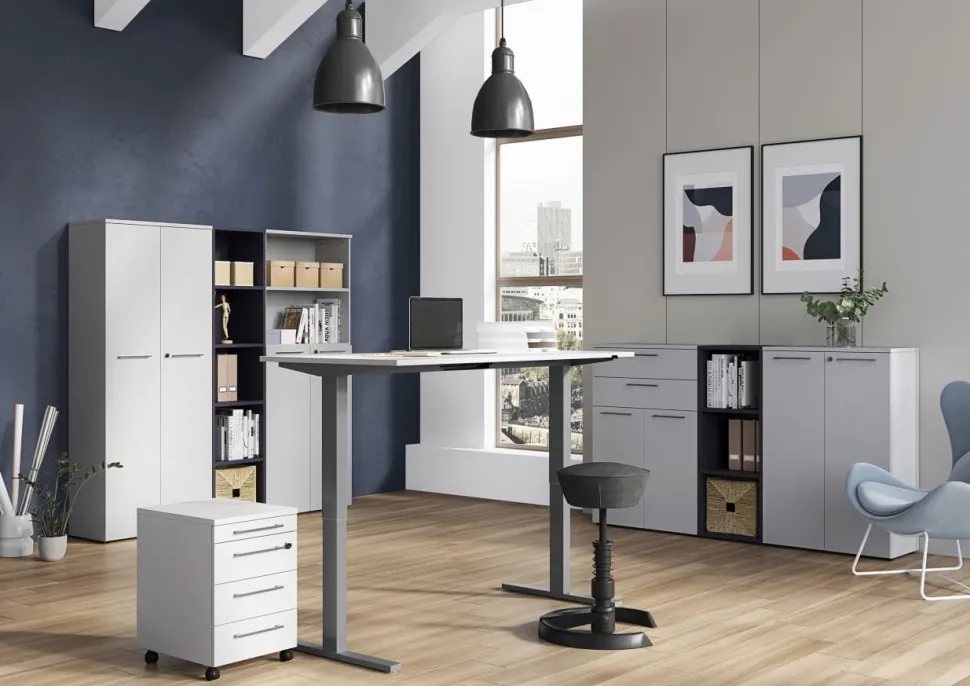 GERMANIA kast Agenda laden 4236-69 lichtgrijs 800 x 400 x 1.970 mm