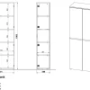 GERMANIA kast met 2 deuren 4266-549 GW-Lissabon 80 x 40 x 197 cm melamine donkergrijs, lichtbruin, Navarra-eiken