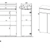 GERMANIA kast met 2 deuren en 1 lade 4265-549 GW-Lissabon 80 x 40 x 120 cm melamine, donkergrijs, lichtbruin, Navarra-eiken
