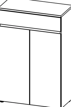 GERMANIA kast met 2 deuren en 1 lade 4265-549 GW-Lissabon 80 x 40 x 120 cm melamine, donkergrijs, lichtbruin, Navarra-eiken