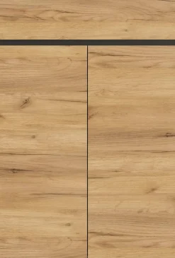 GERMANIA kast met 2 deuren en 1 lade 4265-549 GW-Lissabon 80 x 40 x 120 cm melamine, donkergrijs, lichtbruin, Navarra-eiken