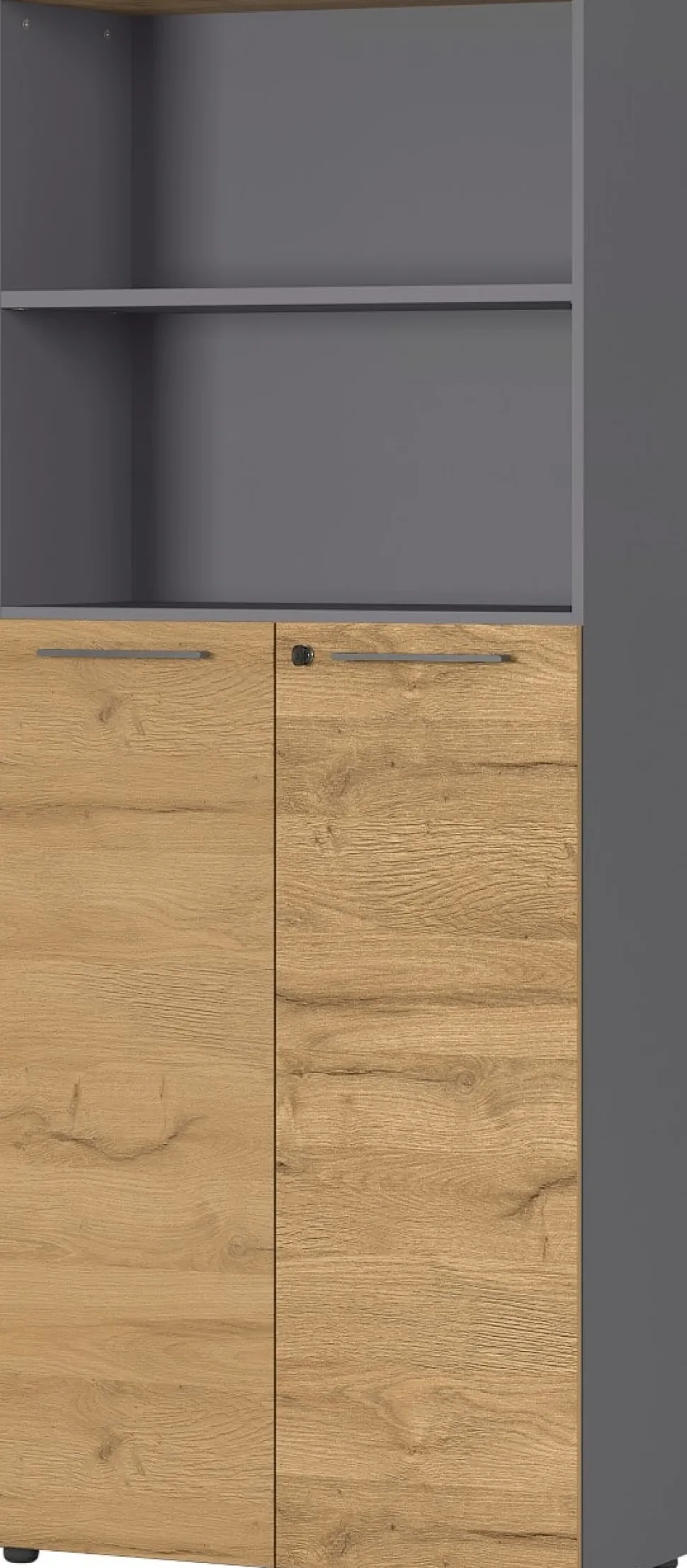 GERMANIA Melamine Draaideurkast Afsluitbaar 800 x 400 x 1.970 mm Bruin, grafiet