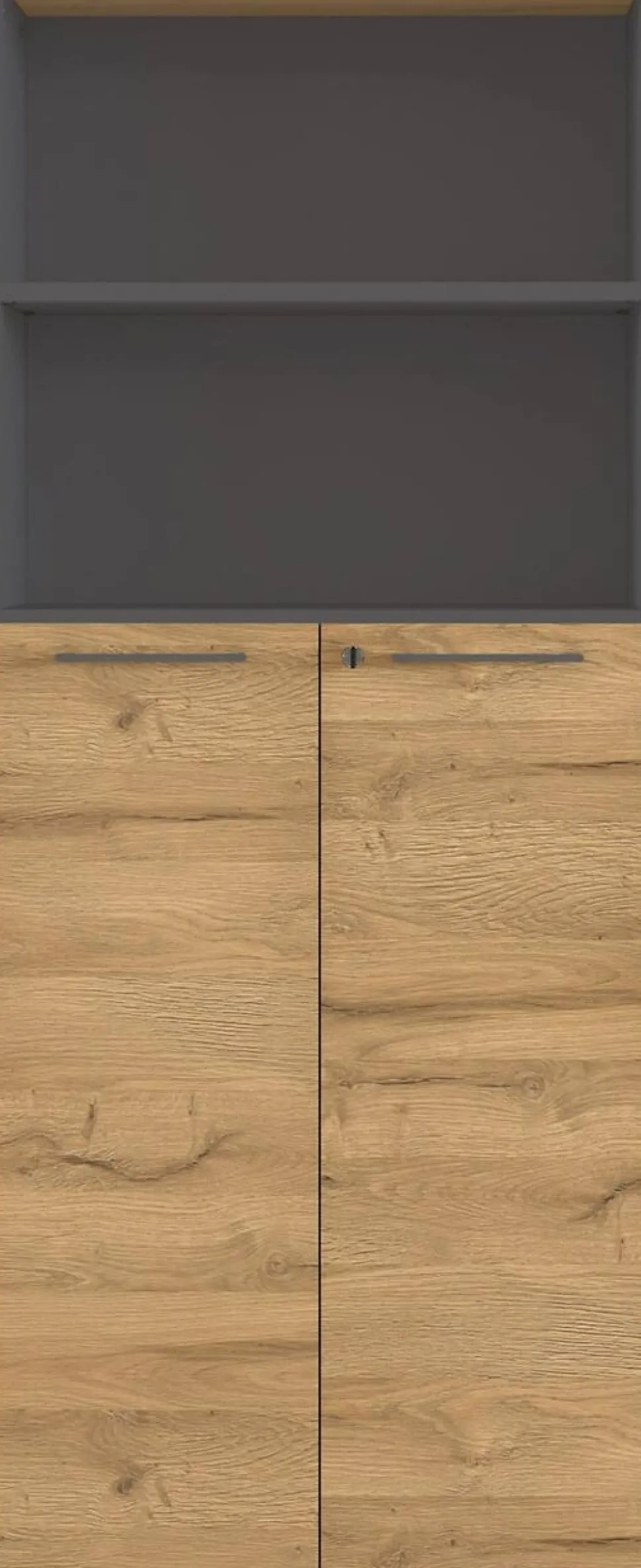 GERMANIA Melamine Draaideurkast Afsluitbaar 800 x 400 x 1.970 mm Bruin, grafiet