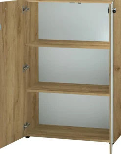 GERMANIA Niet hoogteverstelbaar Archiefkast Eiken 800 (B) x 370 (D) x 1.200 (H) mm Glas, spaanplaat