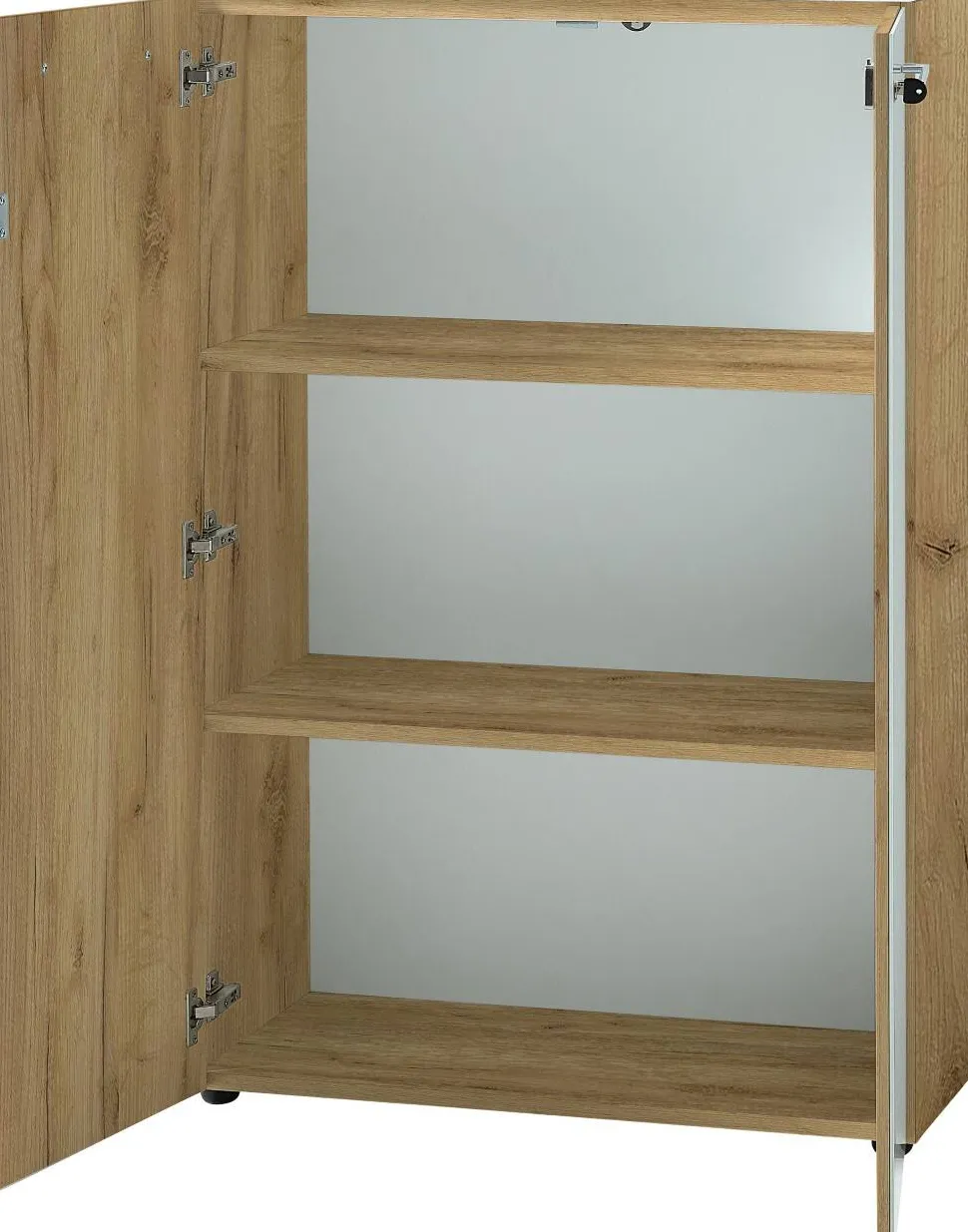 GERMANIA Niet hoogteverstelbaar Archiefkast Eiken 800 (B) x 370 (D) x 1.200 (H) mm Glas, spaanplaat