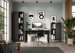 GERMANIA Rovigo Bureau Rechthoekig Grafiet 600 mm (D) x 740 mm (H) Metaal, Spaanplaat