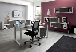 GERMANIA thuiskantoorbureau 4150-261 donkergrijs, wit 1.600 x 800 x 750 mm
