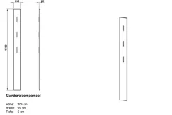 GERMANIA wandkapstok 3255-547 3 haken grafiet 15 x 4 x 170 cm