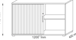 Hammerbacher Archiefkast 1.200 x 400 x 748 mm