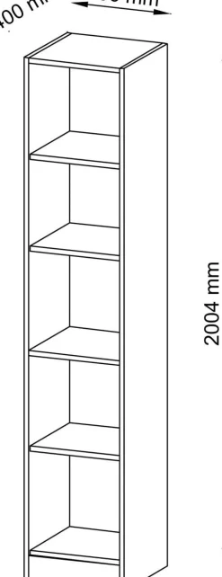 Hammerbacher Boekenkast 4 Planken 406 x 400 x 2.004 mm Grijs