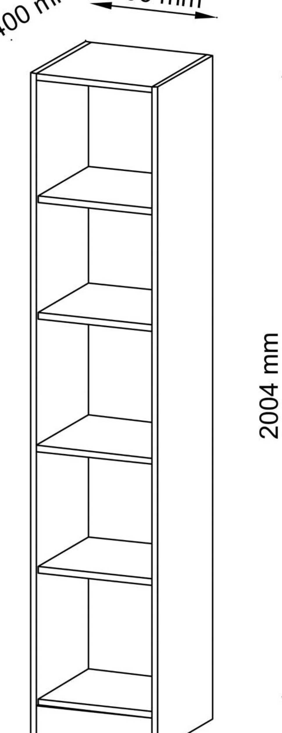 Hammerbacher Boekenkast 4 Planken 406 x 400 x 2.004 mm Grijs