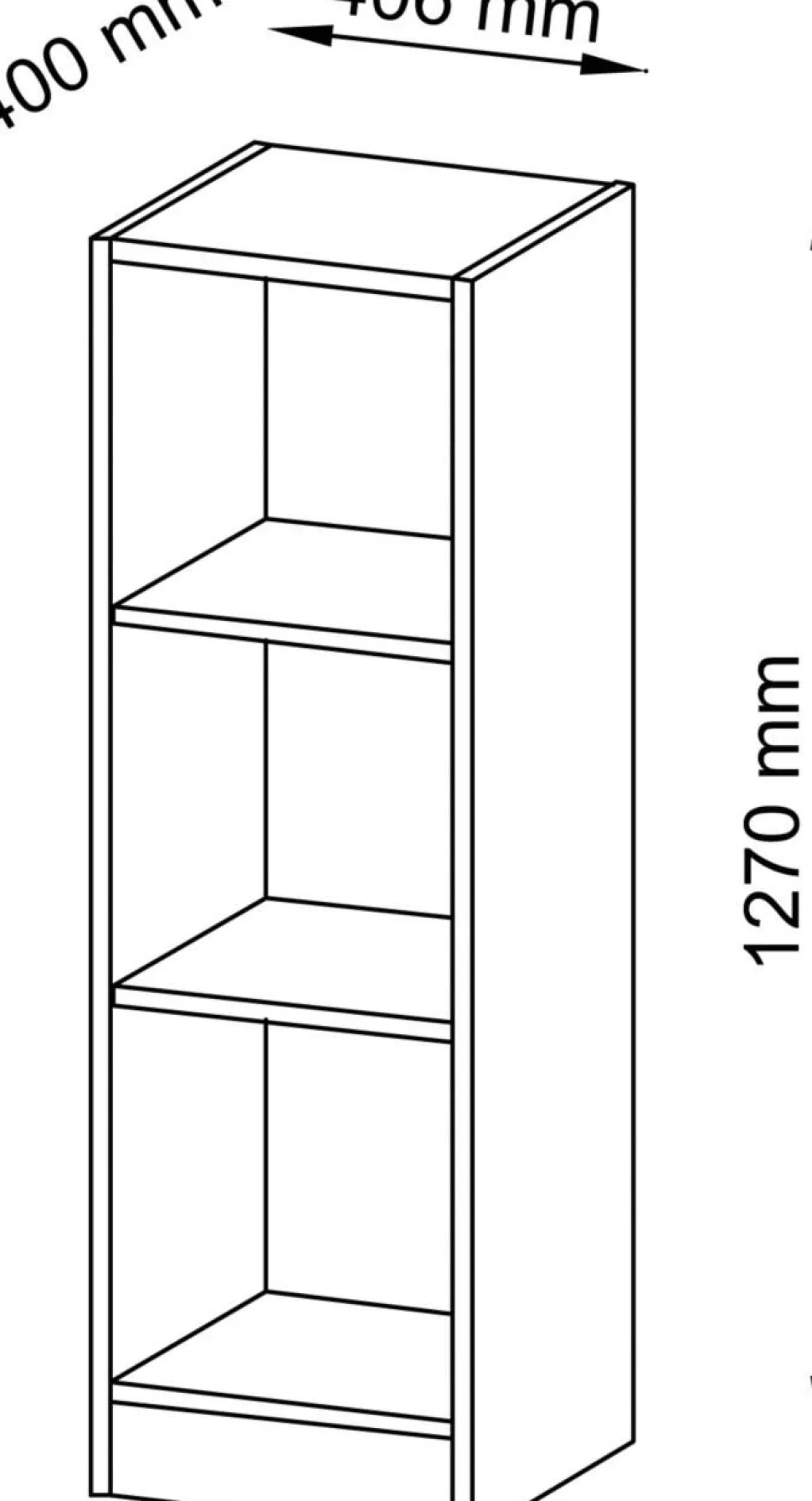Hammerbacher Boekenkast 2 Planken 406 x 400 x 1.270 mm Wit