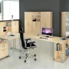 Hammerbacher B-Serie VBS Bureau Ahorn C-Voet 1.800 (B) x 800 (D) x 740 (H) mm Spaanplaat, Staal