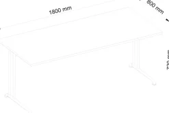 Hammerbacher B-Serie VBS Bureau Beuken C-Voet 1.800 (B) x 800 (D) x 740 (H) mm Spaanplaat, Staal