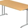 Hammerbacher B-Serie VBS Bureau Beuken C-Voet 1,600 (B) x 800 (D) x 740 (H) mm Spaanplaat, Staal