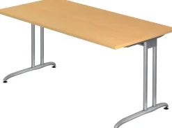 Hammerbacher B-Serie VBS Bureau Beuken C-Voet 1,600 (B) x 800 (D) x 740 (H) mm Spaanplaat, Staal