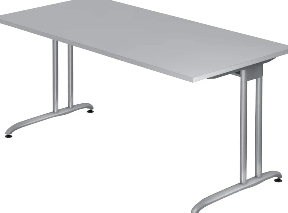 Hammerbacher B-Serie VBS Bureau Grijs C-Voet 1,600 (B) x 800 (D) x 740 (H) mm Spaanplaat, Staal