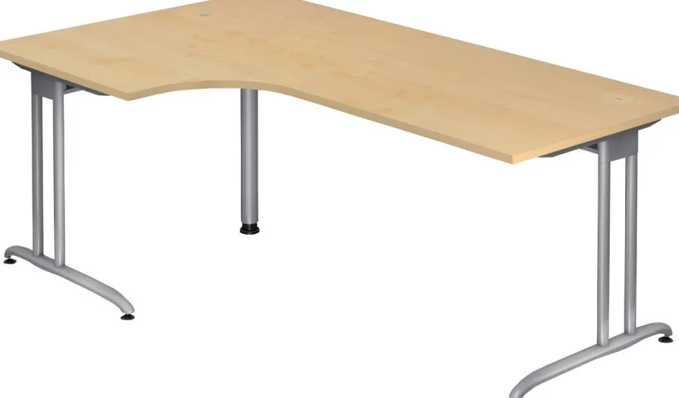 Hammerbacher B-Serie VBS Hoekbureau Vrije vorm Ahorn C-Voet 2,000 (B) x 1,200 (D) x 740 (H) mm Spaanplaat, Staal