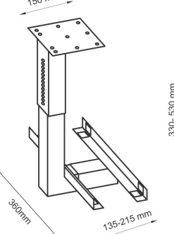 Hammerbacher CPU-houder VRCPU/S R-Serie Zilver 190 x 500 mm