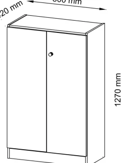 Hammerbacher Draaideurkast Melamine 2 Planken 800 x 420 x 1.270 mm Ahorn Bruin