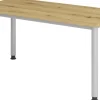 Hammerbacher Express Q VHS Hoogteverstelbaar Bureau Rechthoekig Eiken 4 metalen poten 1,400 (B) x 672 (D) x 810 (H) mm Spaanplaat, Staal