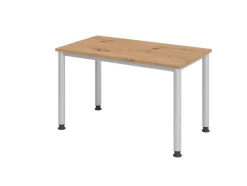 Hammerbacher Express Q VHS Hoogteverstelbaar Bureau Rechthoekig Eiken 4 metalen poten 1,200 (B) x 672 (D) x 810 (H) mm Spaanplaat, Staal
