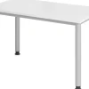 Hammerbacher Express Q VHS Hoogteverstelbaar Bureau Rechthoekig Wit 4 metalen poten 1.200 (B) x 672 (D) x 810 (H) mm Spaanplaat, Staal