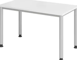 Hammerbacher Express Q VHS Hoogteverstelbaar Bureau Rechthoekig Wit 4 metalen poten 1.200 (B) x 672 (D) x 810 (H) mm Spaanplaat, Staal